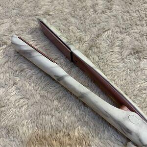 Marble Hair Straightener with Rose Gold Plates